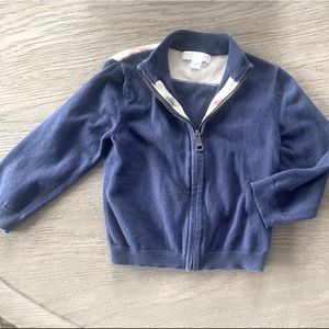 Burberry zip up cardigan sweater
